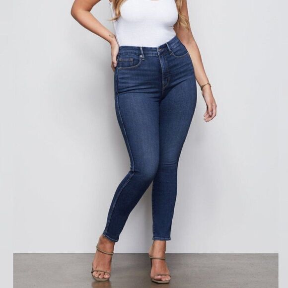 GOOD AMERICAN - Size 8/29 - Good Curve Skinny Crop High-rise Jeans Blue353 - Picture 1 of 14